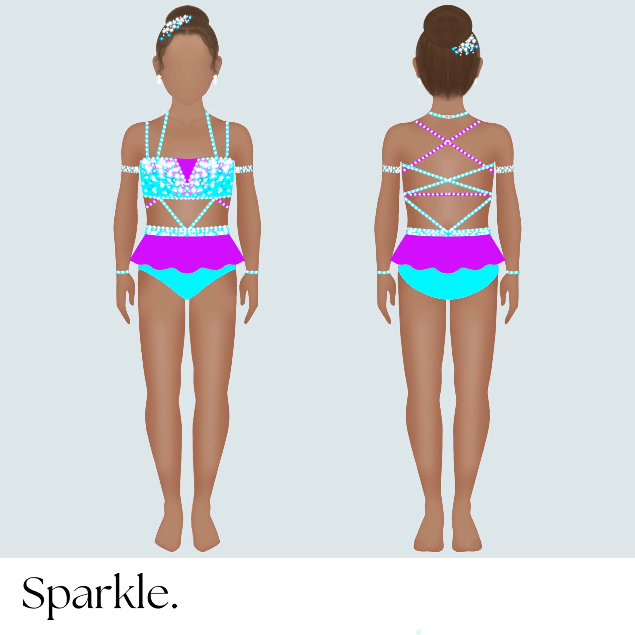 Aqua Attitude - CHOOSE CUSTOM COLORS - 25% Deposit to Reserve - Sparkle Worldwide