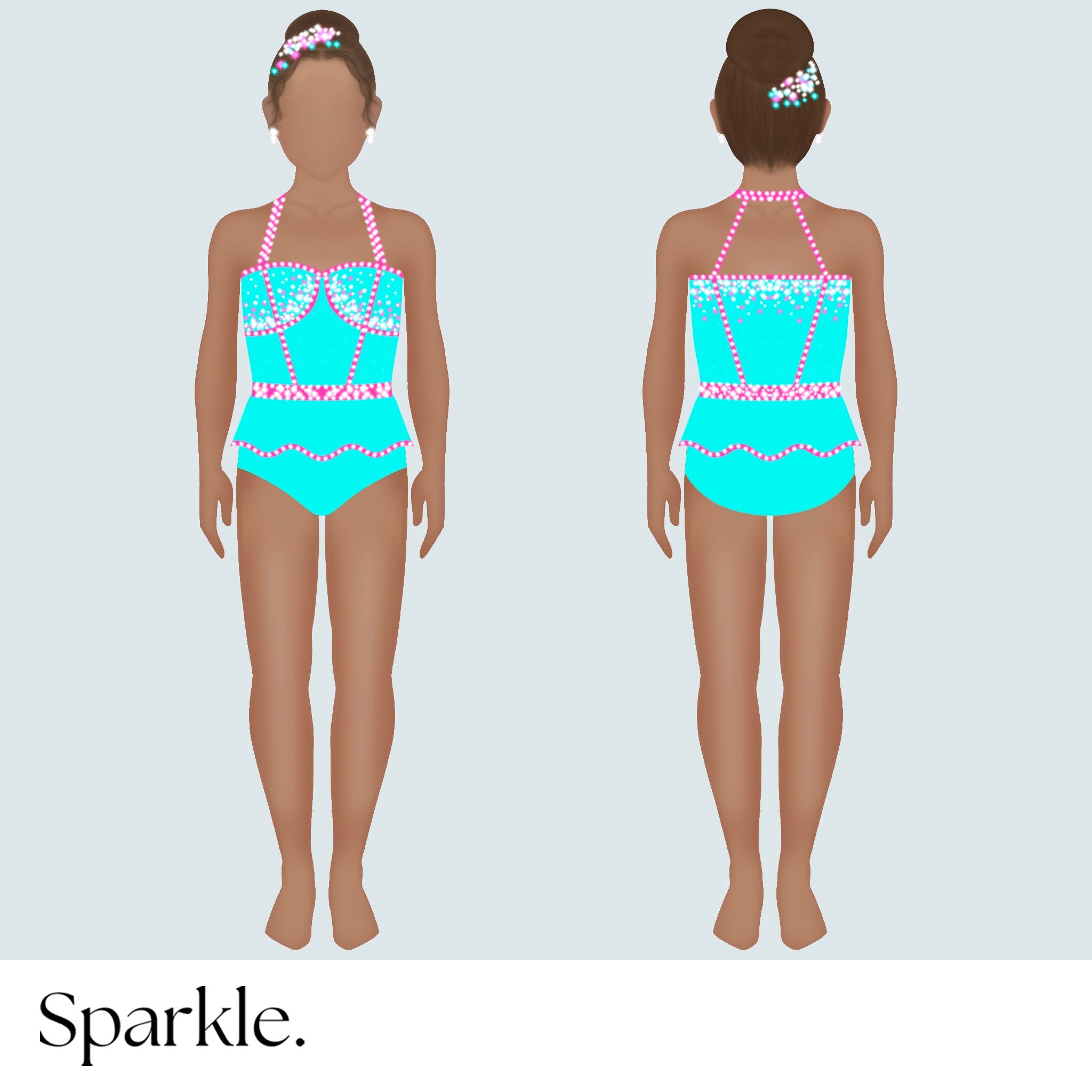 Aqua Sugar - CHOOSE CUSTOM COLORS - 25% Deposit to Reserve - Sparkle Worldwide