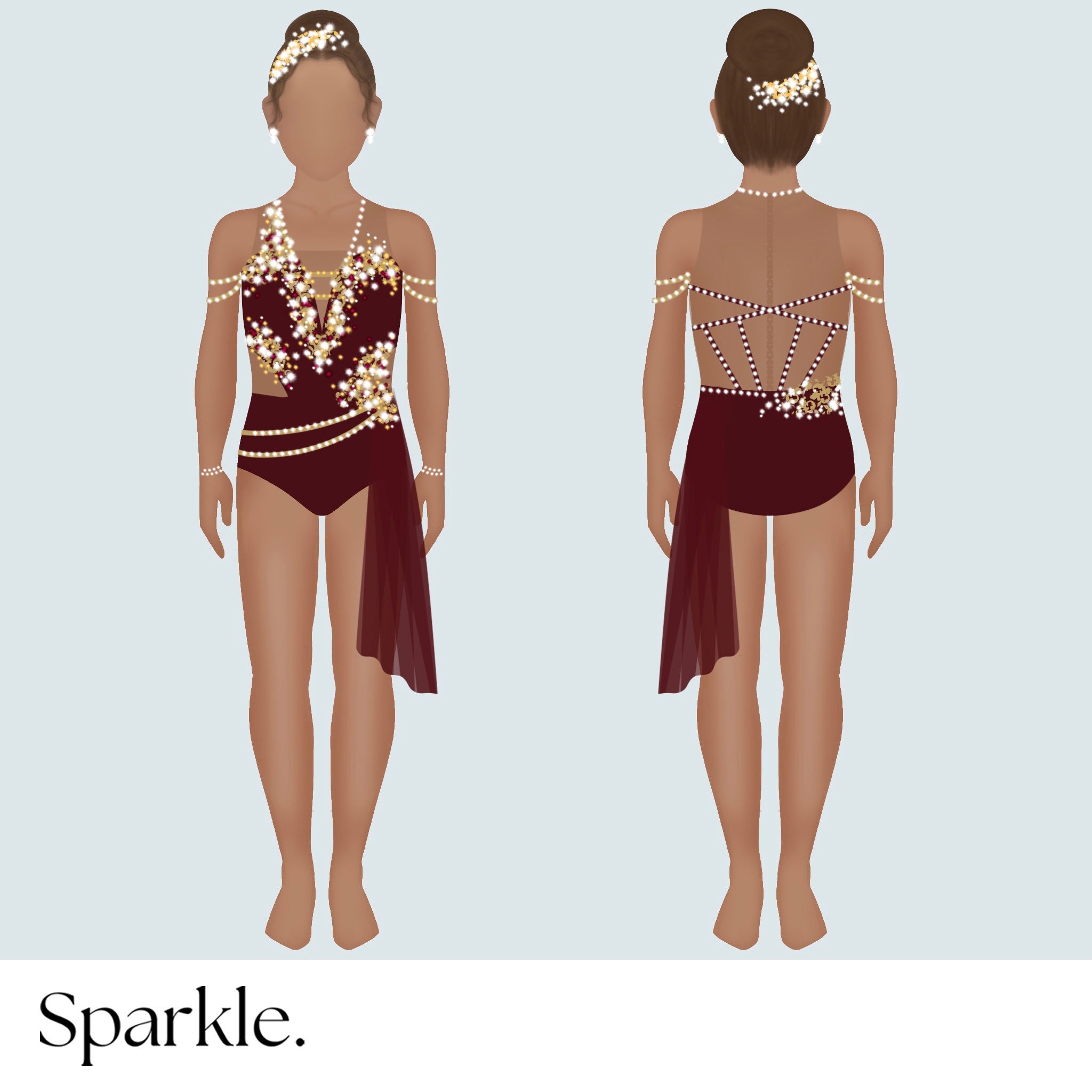 Burgundy Queen - CHOOSE CUSTOM COLORS - 25% Deposit to Reserve - Sparkle Worldwide