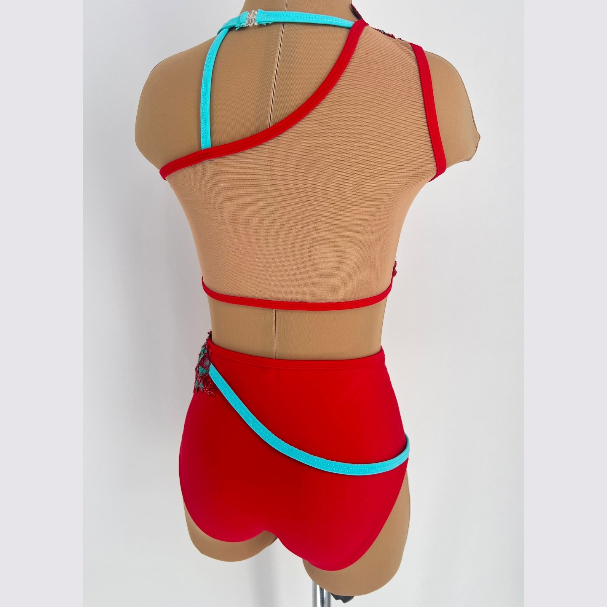 Child 10 | Aqua Rose | Red & Aqua - Sparkle Worldwide