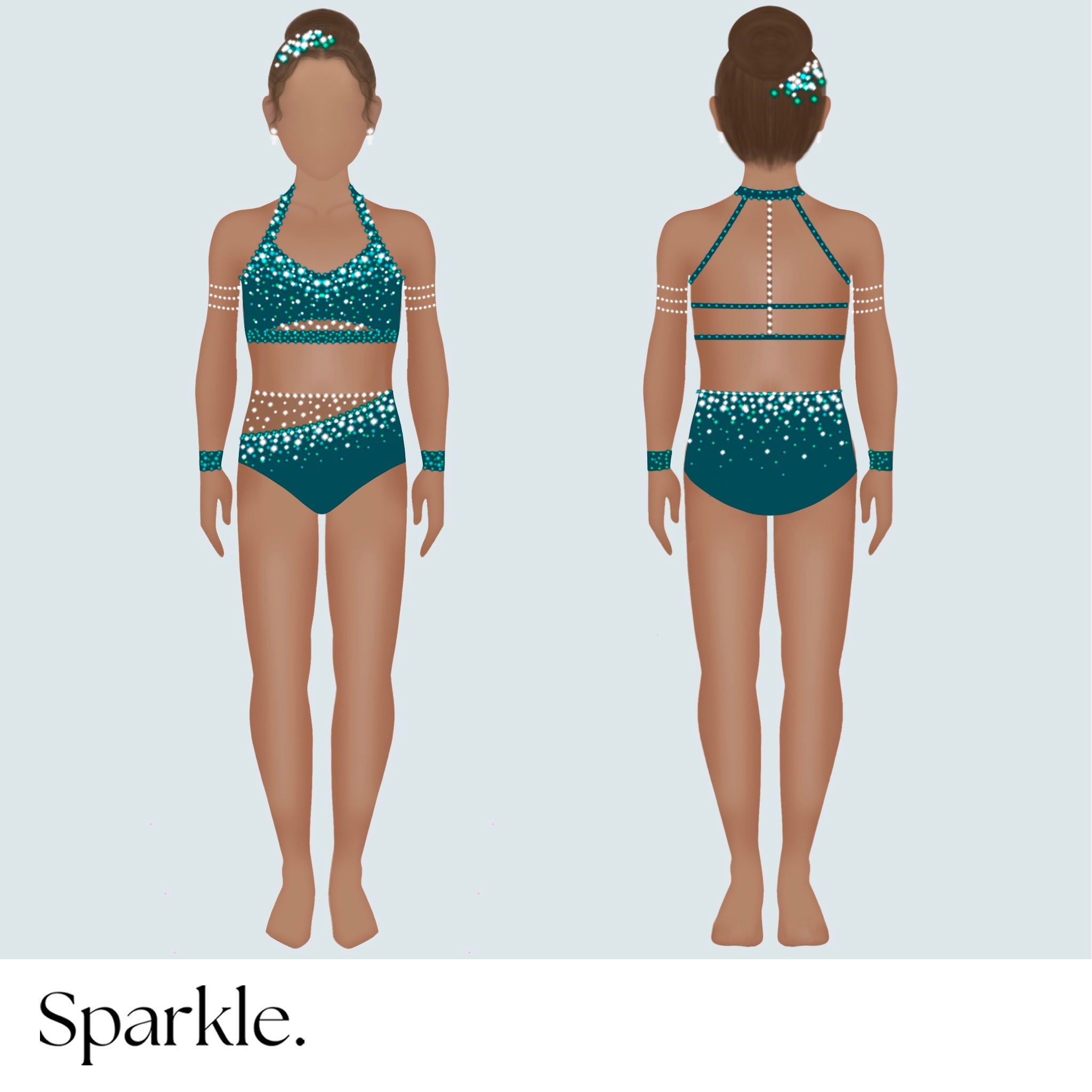 Glittering Teal - CHOOSE CUSTOM COLORS - 25% Deposit to Reserve - Sparkle Worldwide