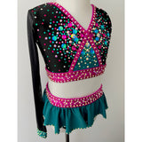 Child 10 | Black Fuchsia and Forest Jazz Dance Costume - Sparkle Worldwide