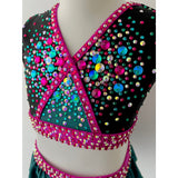 Child 10 | Black Fuchsia and Forest Jazz Dance Costume - Sparkle Worldwide