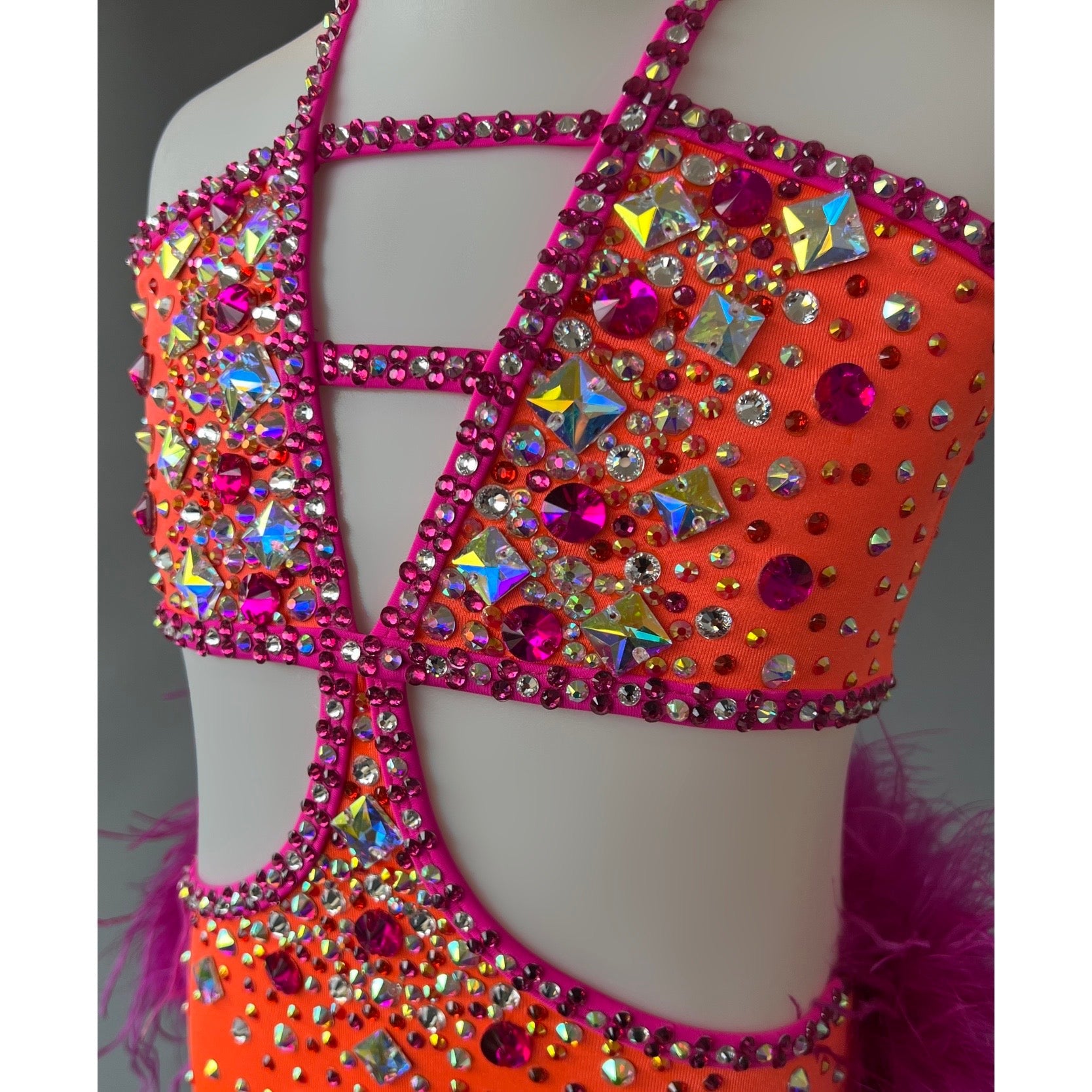 Child 6 | Party Pink & Orange Jazz Dance Costume - Sparkle Worldwide