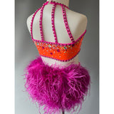 Child 6 | Party Pink & Orange Jazz Dance Costume - Sparkle Worldwide