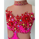 Child 6/8 | Pink & Red Jazz Dance Costume - Sparkle Worldwide