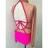 Child 6/8 | Pink & Red Jazz Dance Costume - Sparkle Worldwide