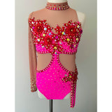 Child 6/8 | Pink & Red Jazz Dance Costume - Sparkle Worldwide