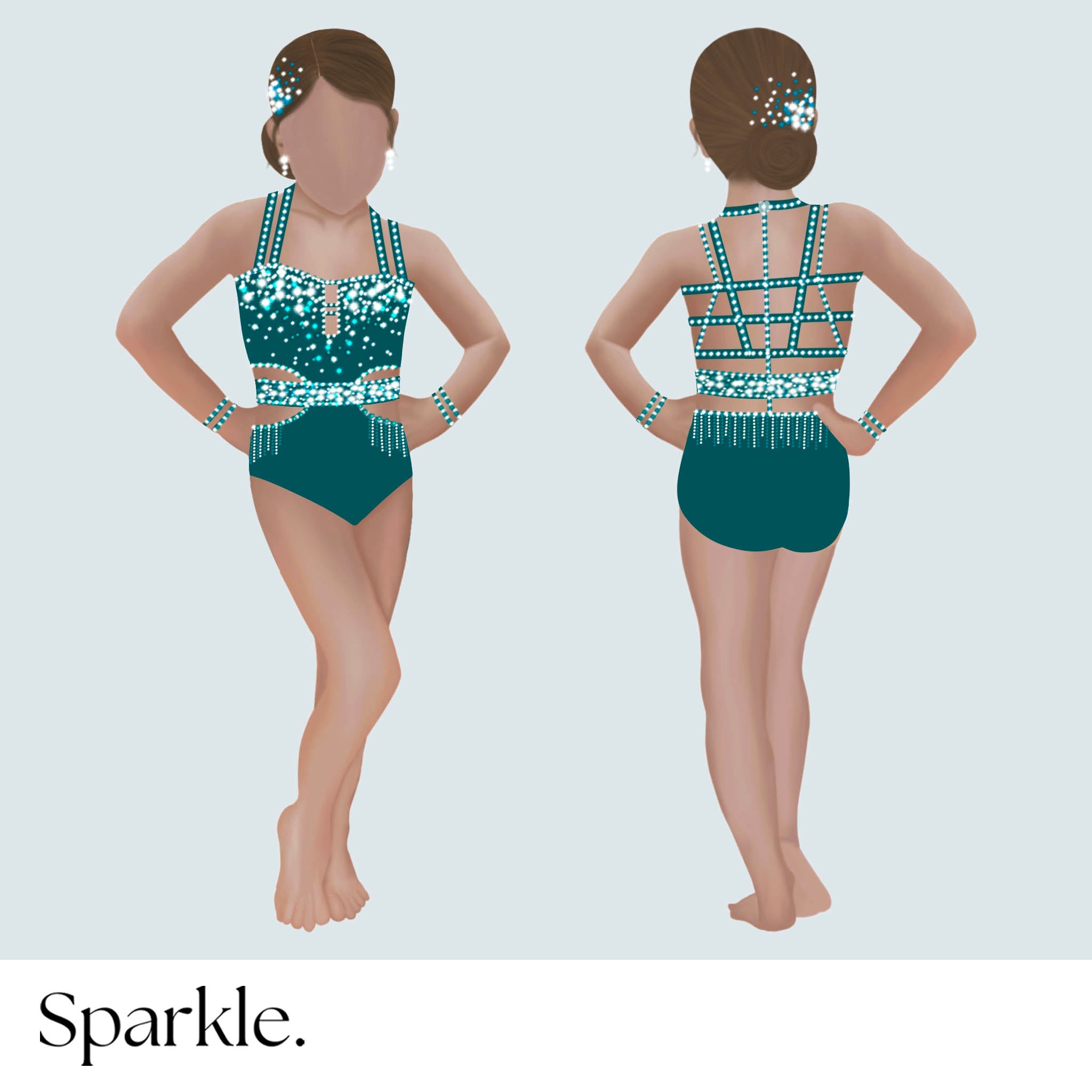 Lieushii Teal Jazz Costume - Sparkle Worldwide