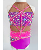 Size 10 | Pink & Purple Jazz Dance Costume - Sparkle Worldwide