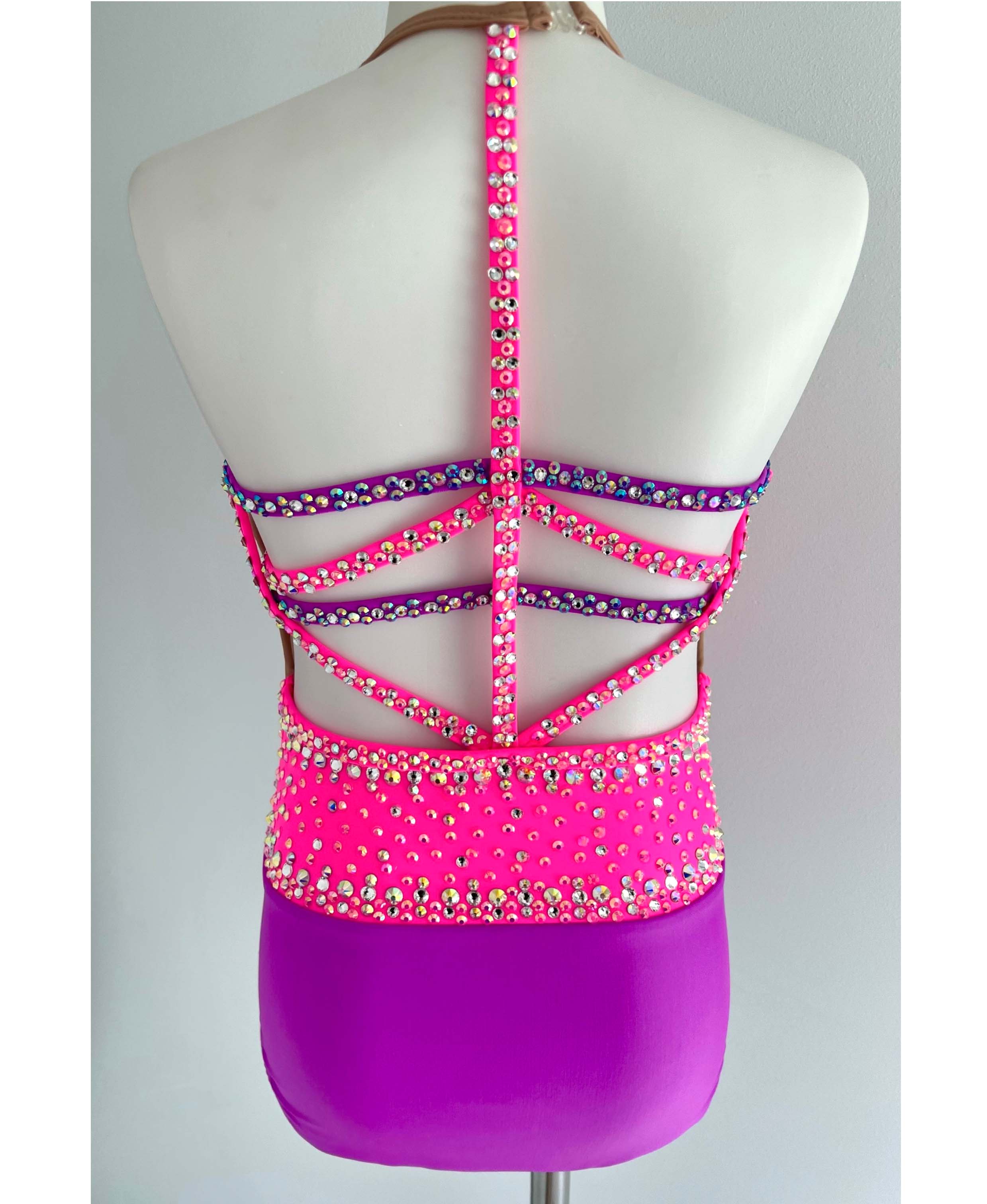 Size 10 | Pink & Purple Jazz Dance Costume - Sparkle Worldwide