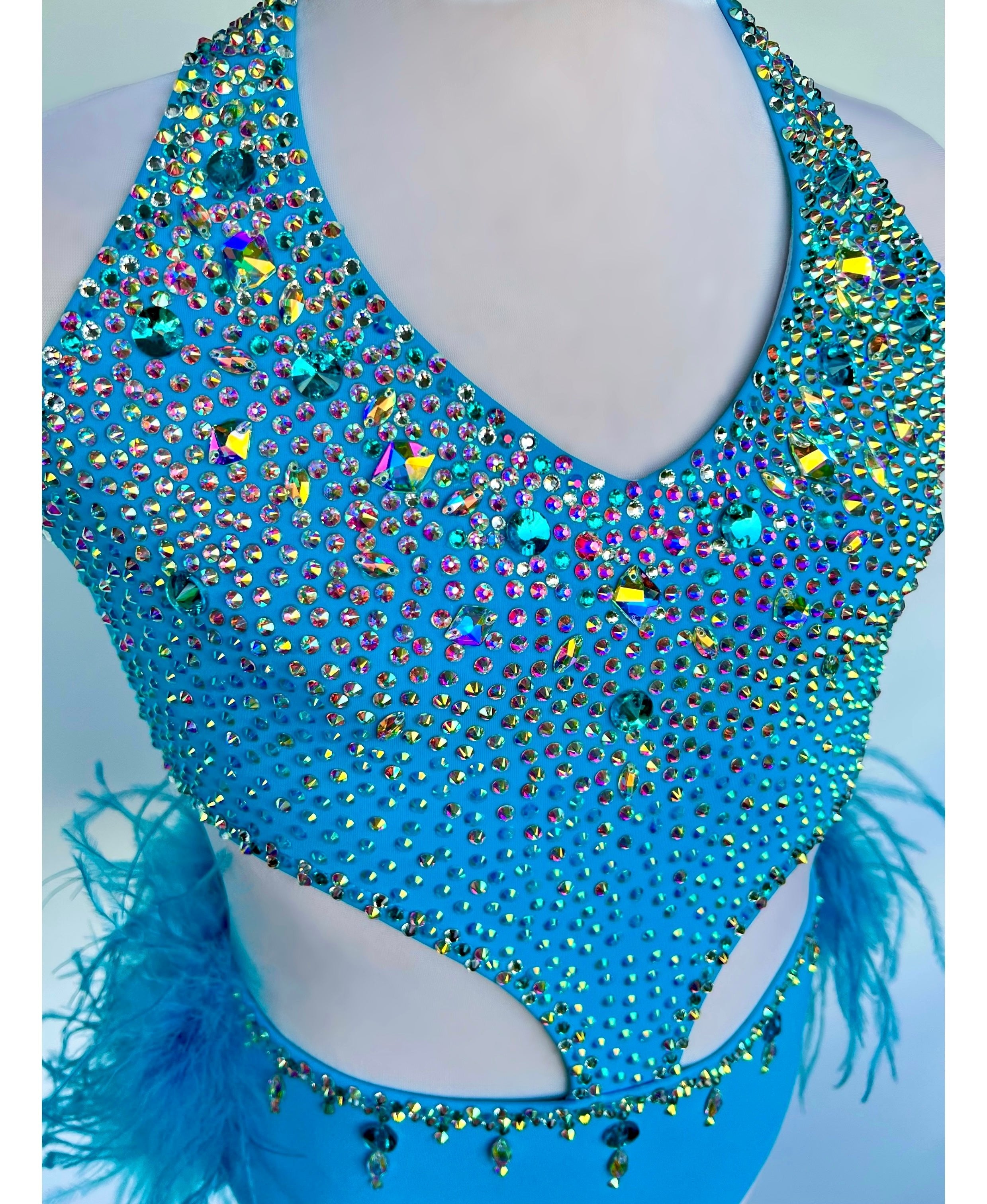 Size 12 | Blue Jazz Dance Costume - Sparkle Worldwide