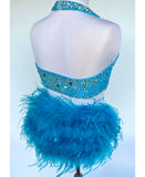 Size 12 | Blue Jazz Dance Costume - Sparkle Worldwide