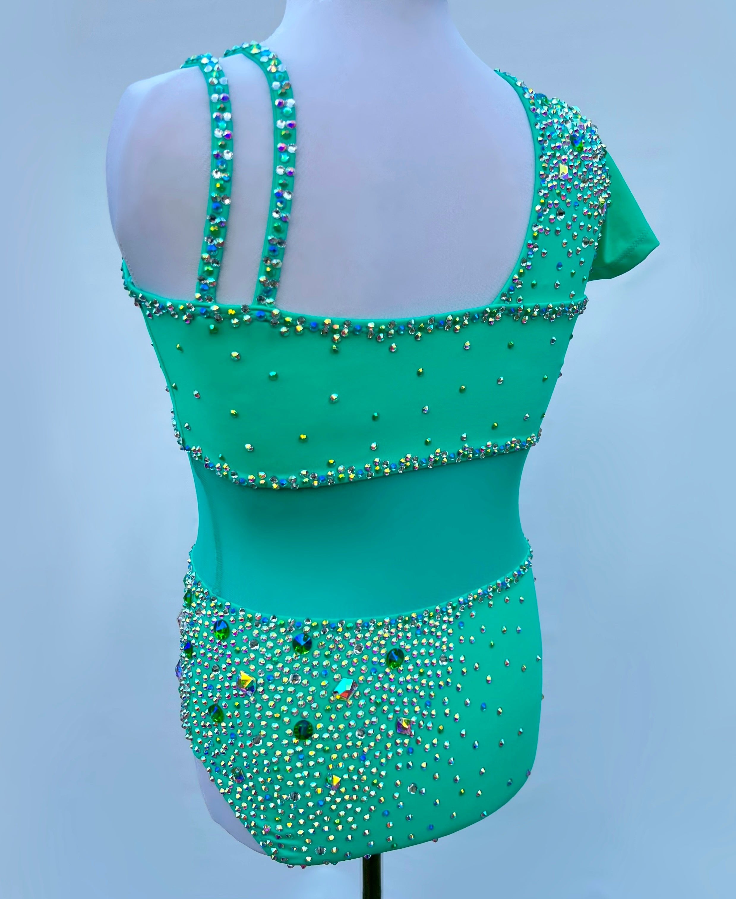 Size 12 | Mint Jazz Dance Costume - Sparkle Worldwide