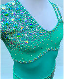 Size 12 | Mint Jazz Dance Costume - Sparkle Worldwide