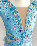 Size 4 | Pastel Blue & Crystal Lyrical Dance Costume - Sparkle Worldwide