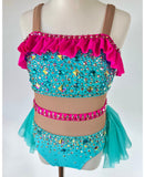 Size 6 | Blue & Pink Jazz Dance Costume - Sparkle Worldwide