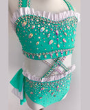 Size 6 | Mint & White Jazz Dance Costume - Sparkle Worldwide