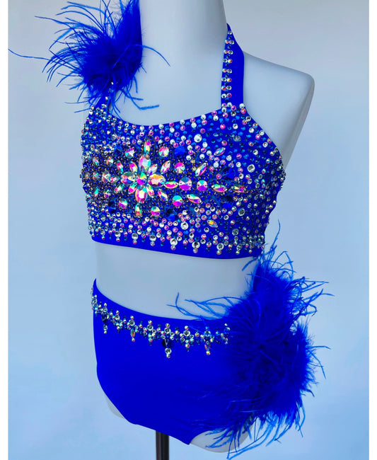 Size 8 | Blue Diamond Jazz Dance Costume - Sparkle Worldwide