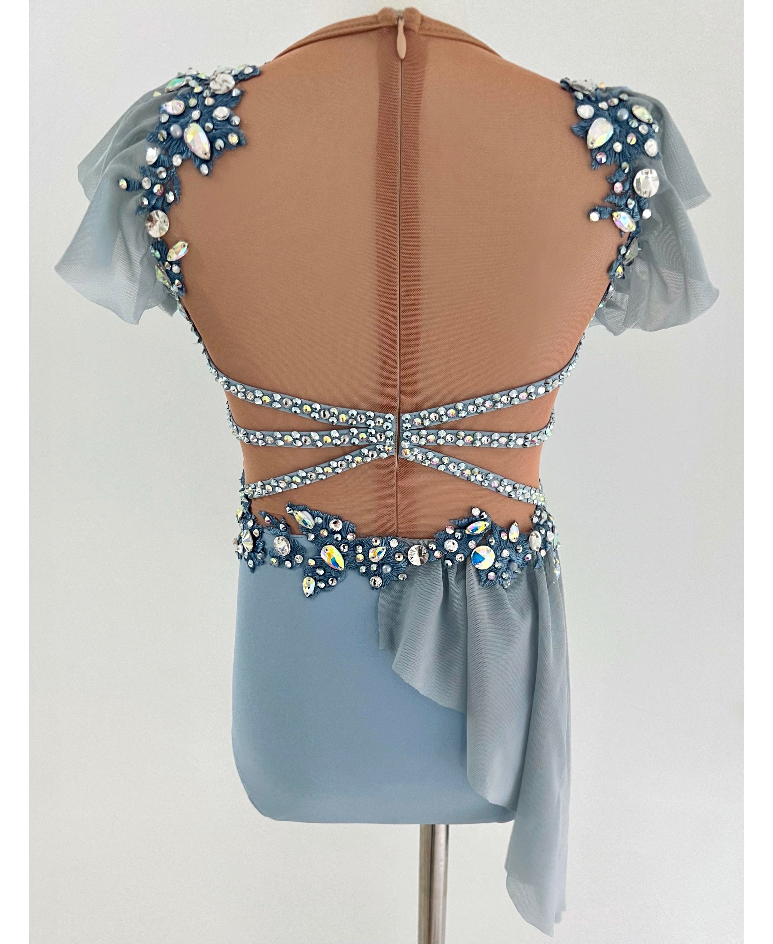 Size 8 | Blue Grey Lyrical Dance Costume - Sparkle Worldwide