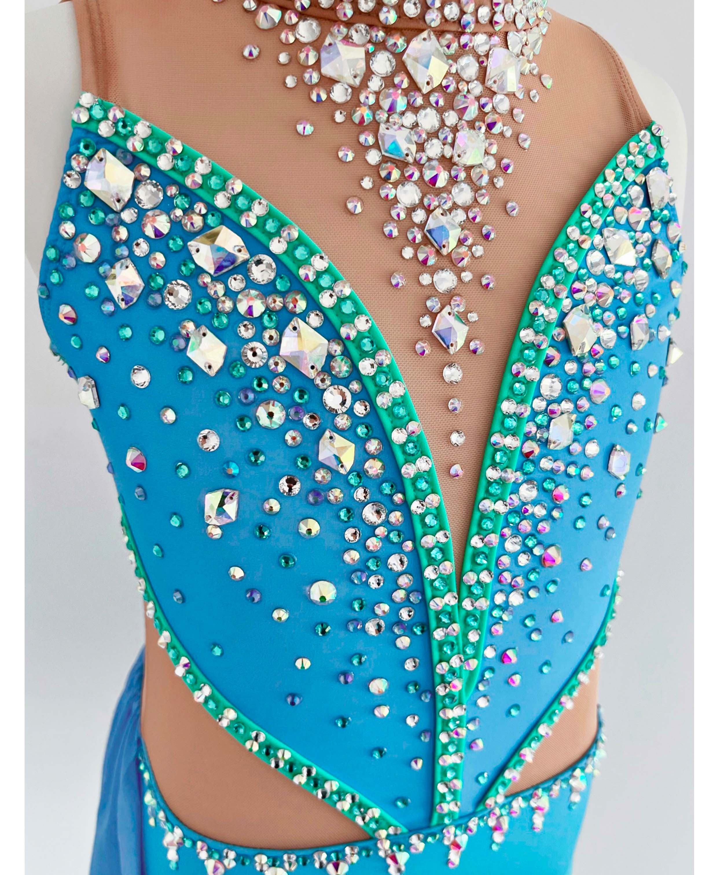 Size 8 | Blue & Mint Lyrical Costume - Sparkle Worldwide