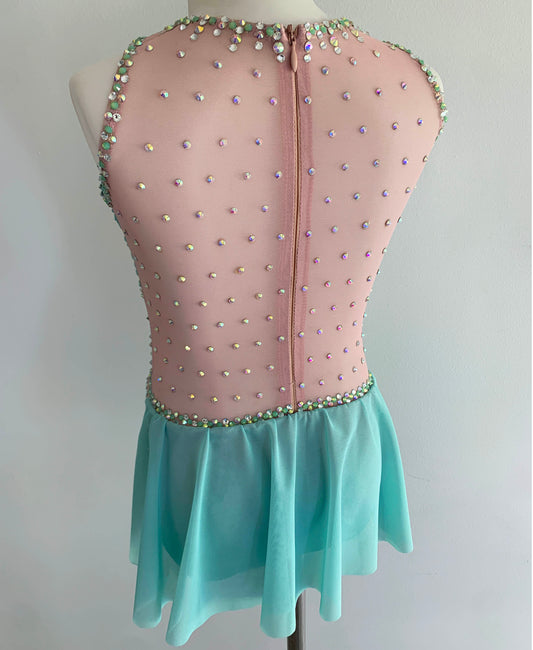 Size 8 | Mint & White Lyrical Dance Costume - Sparkle Worldwide