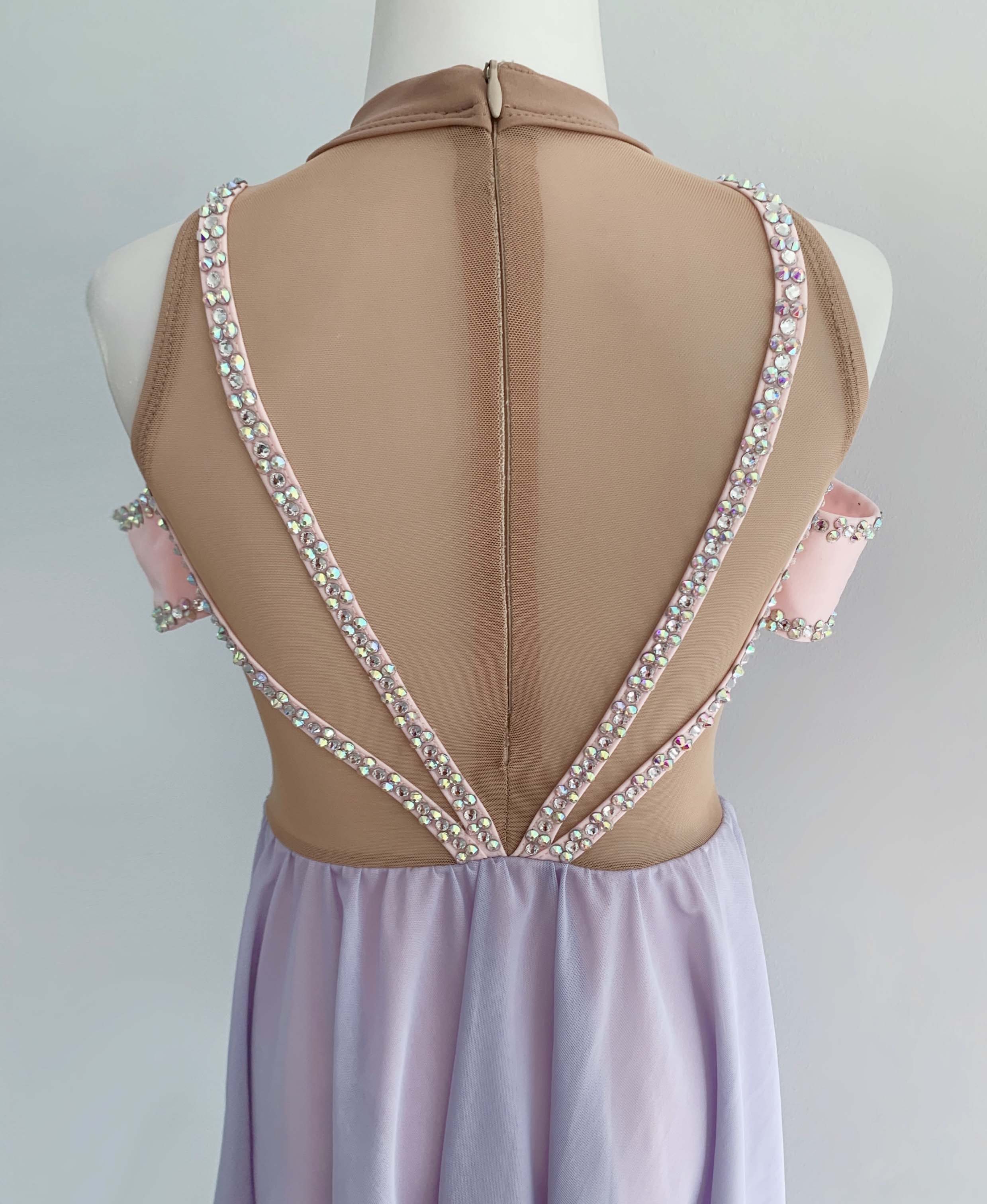 Size 8 | Pale Pink & Lilac Lyrical Dance Costume - Sparkle Worldwide