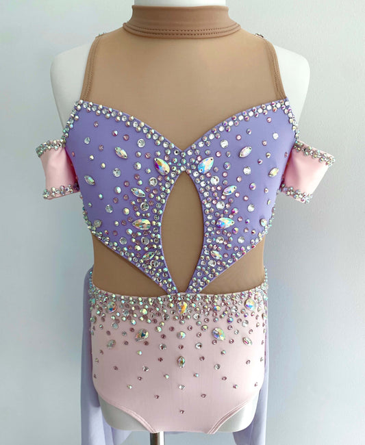 Size 8 | Pale Pink & Lilac Lyrical Dance Costume - Sparkle Worldwide