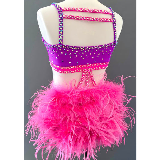 Size 8 | Pink and Purple Jazz Dance Costume - Sparkle Worldwide