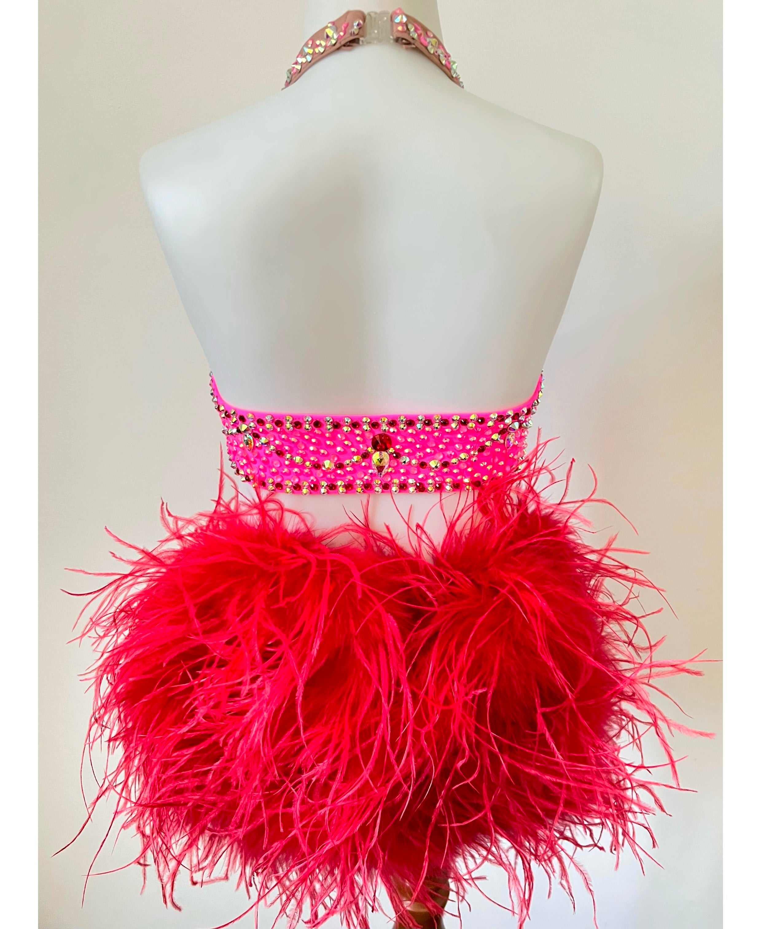 Size 8 | Pink & Red Jazz Dance Costume - Sparkle Worldwide