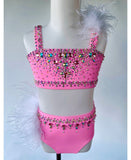 Size 8 | Pink & White Jazz Dance Costume - Sparkle Worldwide