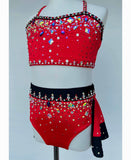 Size 8 | Red & Black Jazz Dance Costume - Sparkle Worldwide