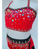 Size 8 | Red & Black Jazz Dance Costume - Sparkle Worldwide