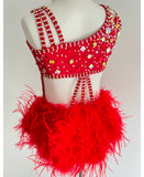 Size 8 | Red Jazz Dance Costume - Sparkle Worldwide