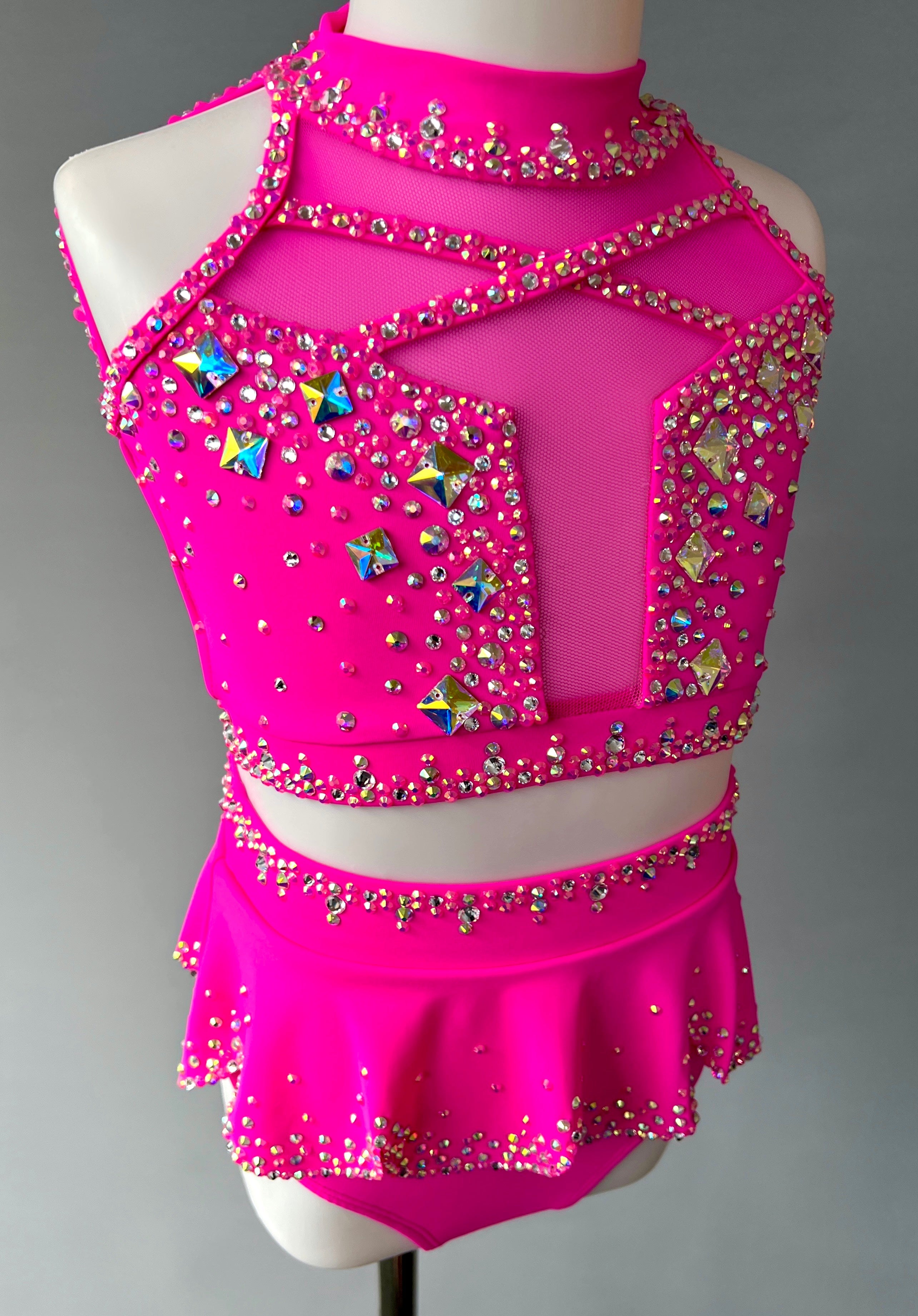 Size 8 | Super Pink Jazz Dance Costume - Sparkle Worldwide