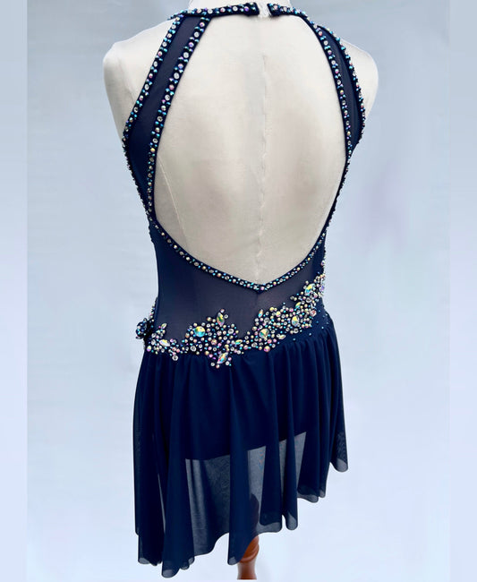 Size AXS | Navy Blue Lyrical Dance Costume - Sparkle Worldwide